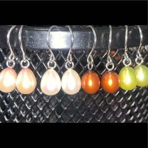 4 pairs of freshwater pearl earrings